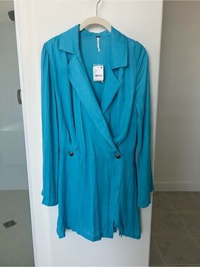 Free People Bright Teal Wrap Dress
